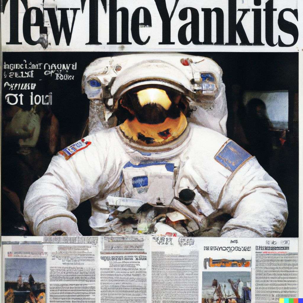 an astronaut, front page of The New York Times, 2000